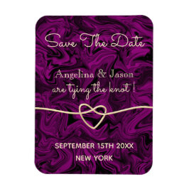 シンプル パープル ウェディング セーブ・ザ・デート ご案内 マグネット