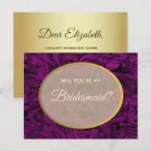 シンプル パープル ブライズメイド プラン ポストカード (正面/裏面)