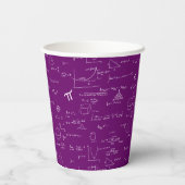 シンプル パープル ホワイト 数学 パターン 紙コップ (裏面)