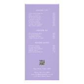 シンプル パープル モダン 価格表 現代的 ラックカード (裏面)