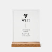シンプル ビジネス WiFi パスワードとネットワーク アクリルサイン (正面)