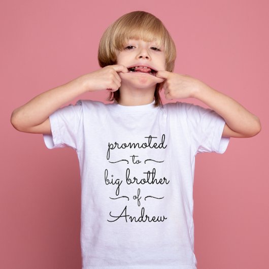 シンプル ビッグブラザー シスター 黒と白の手書き風フォント Tシャツ