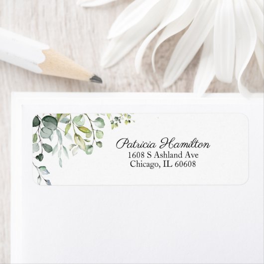 シンプル ビューティフル 水彩 ユーカリ グリーンイージー La ラベル (インサイチュ)