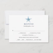 シンプル ビーチ ウェディング RSVP カード (正面)