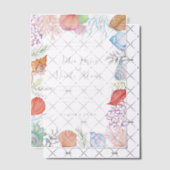 シンプル ビーチ ブルーオーシャン シェル ウェディング ベラム紙招待状 (オフセット (招待状))