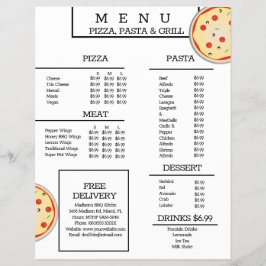 シンプル ピザ パスタ グリル レストラン スパゲッティ メニュー