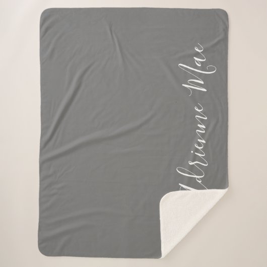 シンプル·ピパーソナライズされたューター·グレー シェルパブランケット (正面)