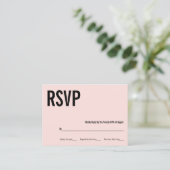 シンプル&ピミニマルンクタイポグラフィウェディングRSVP エンクロージャーカード (スタンド正面)