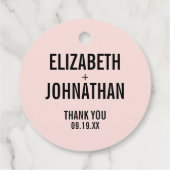 シンプル&ピミニマルンクタイポグラフィ結婚ズサンキュー フェイバータグ (裏面)