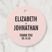 シンプル&ピミニマルンクタイポグラフィ結婚ズサンキュー フェイバータグ (正面)