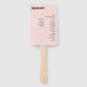 シンプル&ピミニマルンクタイポグラフィ結婚式 プログラムH ハンドファン (裏面)