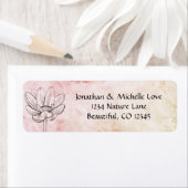 シンプル |ピンク金ゴールド大理石Bkgアドレス ラベル (インサイチュ)