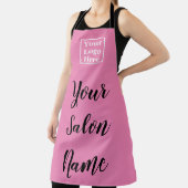 シンプル・ピンク(サロン名とロゴ付き) エプロン (インサイチュ)