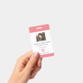 シンプル ピンク 登録看護師 写真ID バッジ (手持ち)