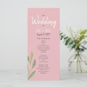 シンプル ピンク 結婚式 プログラム (スタンド正面)