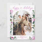 シンプル & ピンク 1 ファミリー フォト アーチ クリスマス (正面)