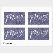 シンプル ファン ブルー 落書き 楽しいクリスマス ホリデー 長方形シール (シート)