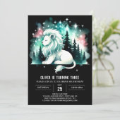 シンプル ファン ライオン バースデー 招待状 (スタンド正面)