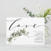 シンプル フェイディッド グリーナージュ 婚約パーティー 招待状 (スタンド正面)