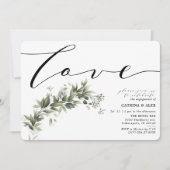 シンプル フェイディッド グリーナージュ 婚約パーティー 招待状 (正面)