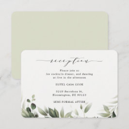 シンプル フェイード グリーンナリー ユーカリ 受付カード エンクロージャーカード