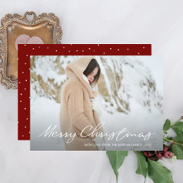 シンプル、フェスティバルメリークリスマスの写真に点を打ちます シーズンカード