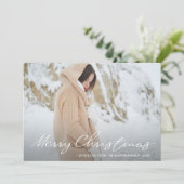 シンプル、フェスティバルメリークリスマスの写真に点を打ちます シーズンカード (スタンド正面)