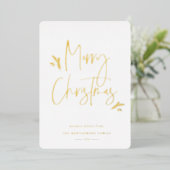 シンプル フェスティブ スクリプト 箔シーズンカード (立ち正面)