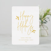 シンプル フェスティブ スクリプト 箔シーズンカード (立ち正面)