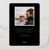 シンプル フェスティブ スクリプト 箔シーズンカード (裏面)