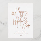 シンプル フェスティブ スクリプト 箔シーズンカード (正面)