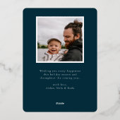 シンプル フェスティブ スクリプト 箔シーズンカード (裏面)