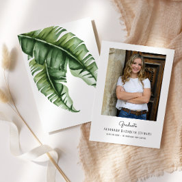 シンプル フェミン トロピカル 卒業おめでとう 招待状