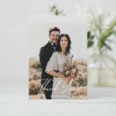 シンプル フォト ウェディング サンクス カード W ノート (スタンド正面)