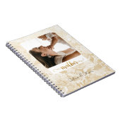 シンプル フォト ゴールド グリッター スクリプト マミー ダイアリー ノートブック (右側)