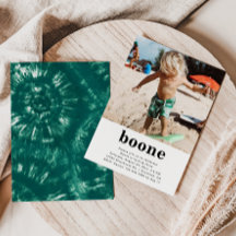 シンプル フォト バースデー インビテーション | タイダイ