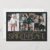 シンプル フォト ピース ブラック ゴールド シーズンカード (正面)