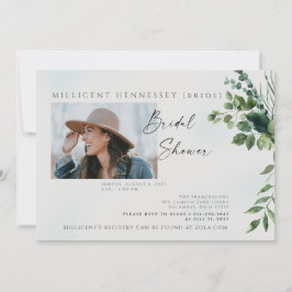 シンプル フォト ブライダル シャワー フォリアージ III 招待状