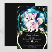 シンプル フォレスト ウルフ ベビーシャワー 招待状 (正面/裏面)