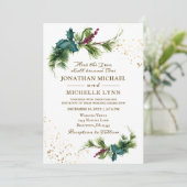 シンプル フォレスト パイン ゴールド スプラッシュ クリスチャン ウェディング 招待状 (スタンド正面)