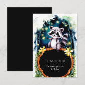 シンプル フォレスト ラッコの誕生日 サンキューカード (正面/裏面)