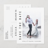 シンプル&フモダンォトウエディングが日付を救う 案内ポストカード (正面/裏面)