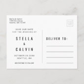 シンプル&フモダンォトウエディングが日付を救う 案内ポストカード (裏面)