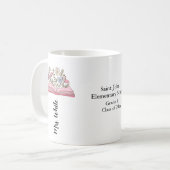 シンプル フラワーと本 ピンク 名入れ コーヒーマグカップ (正面左)