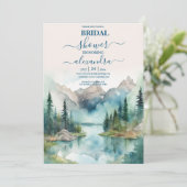 シンプル フローラル マウンテン ブライダルシャワー 招待状 (スタンド正面)