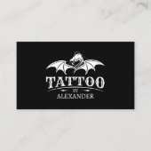 シンプル&ブモダンラックタトゥーアーティストショップドラゴン 名刺 (正面)