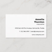 シンプル ブライト イエロー ボールド モダン ビバント 名刺 (裏面)