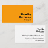 シンプル ブライト オレンジ ボールド モダン ビバント 名刺 (正面/裏面)