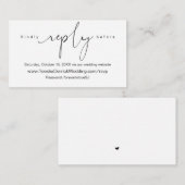 シンプル·ブラック·カリグラティ、オンラインRSVP エンクロージャーカード (正面/裏面)