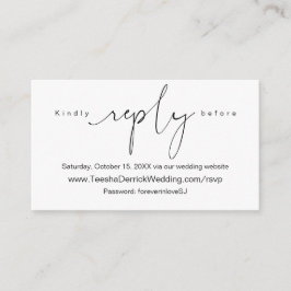 シンプル·ブラック·カリグラティ、オンラインRSVP エンクロージャーカード
